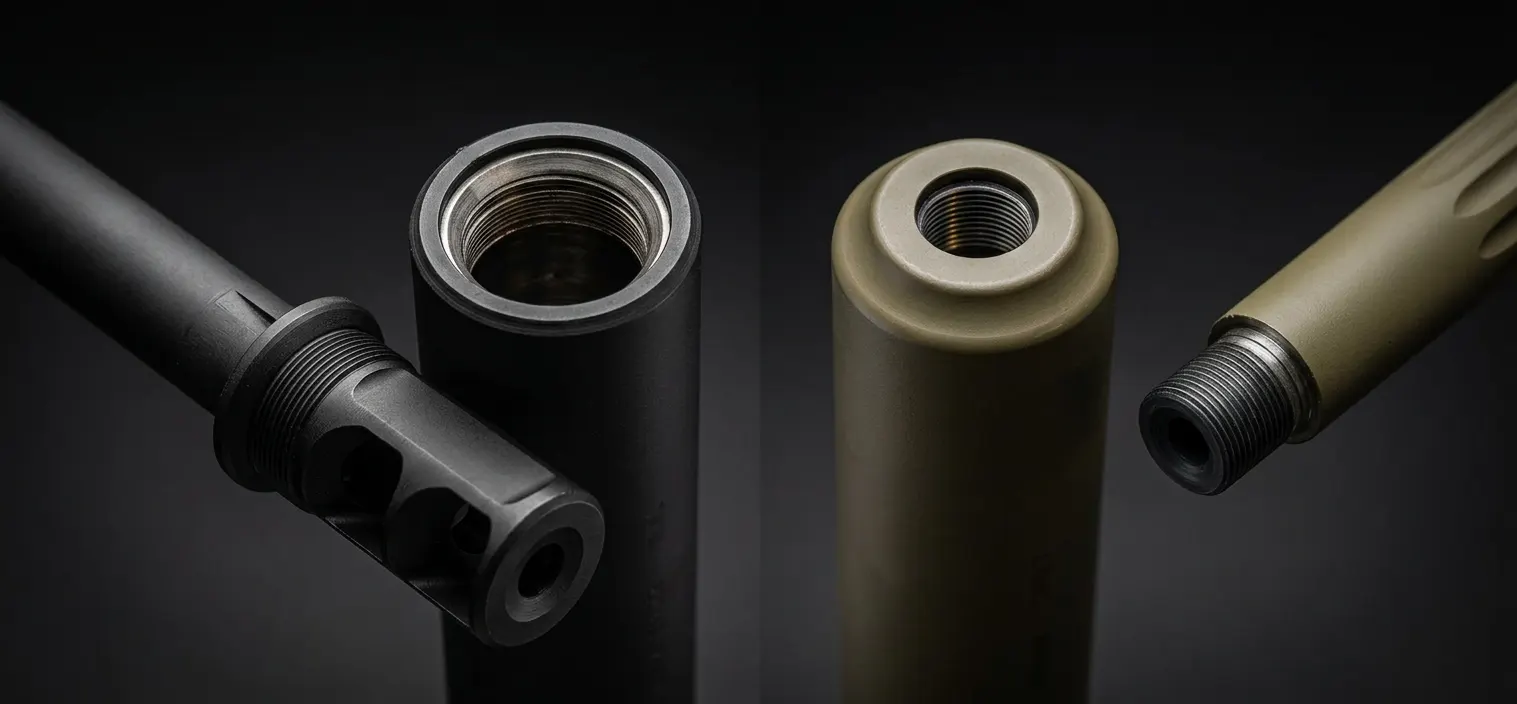 Direct thread vs quick-detach suppressor mounting comparison