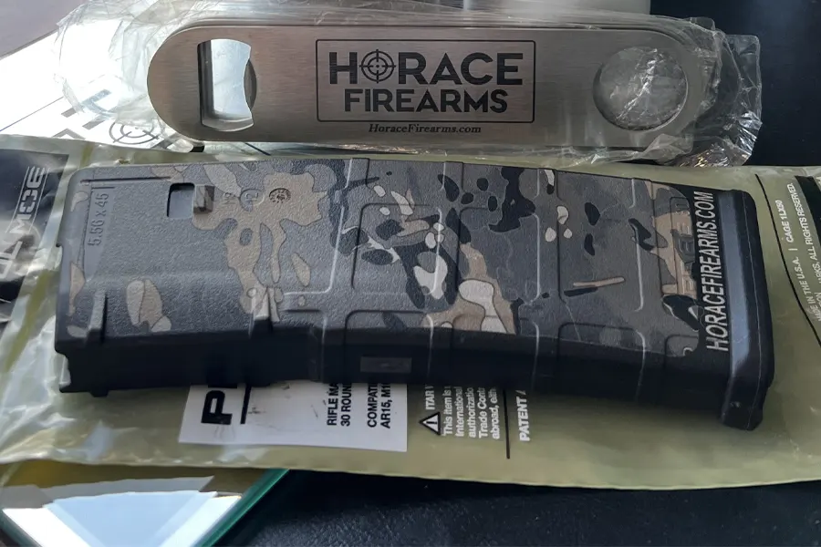 Custom laser marked PMAG with camo pattern - Horace Firearms