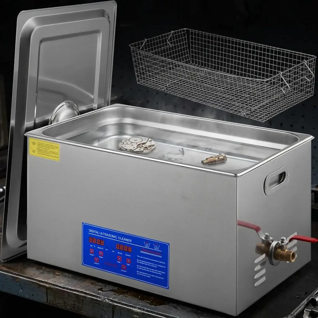 Ultrasonic cleaner setup for suppressor maintenance